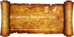 Blumberg Annamária névjegykártya